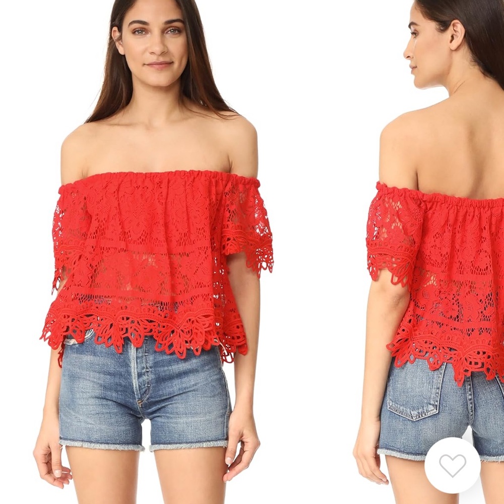 Free people red off the shoulder top